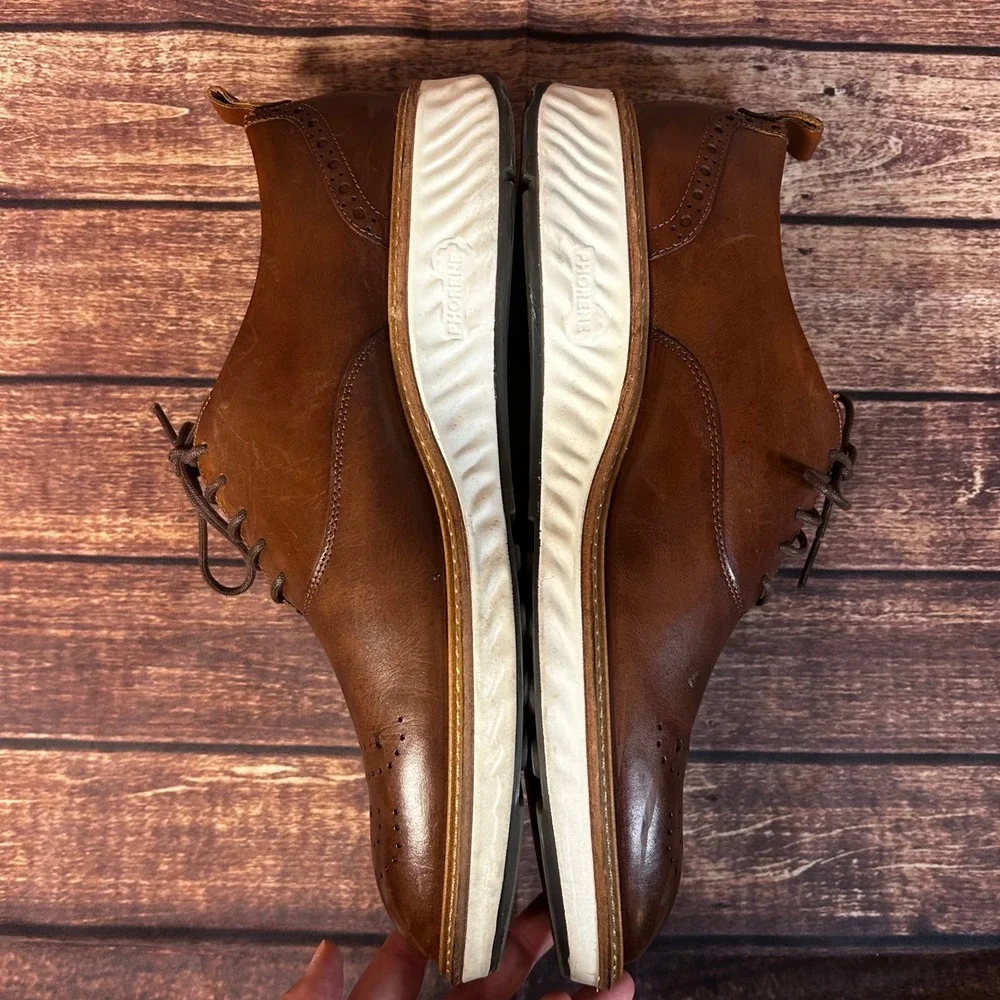 ECCO ST.1 Hybrid Brogue Brown Leather Wingtip Oxford Shoes Mens Sz 46 US 12-12.5